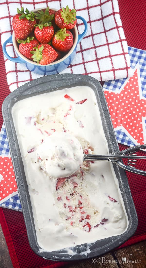 Easy Homemade No Churn Strawberry Ice Cream Recipe