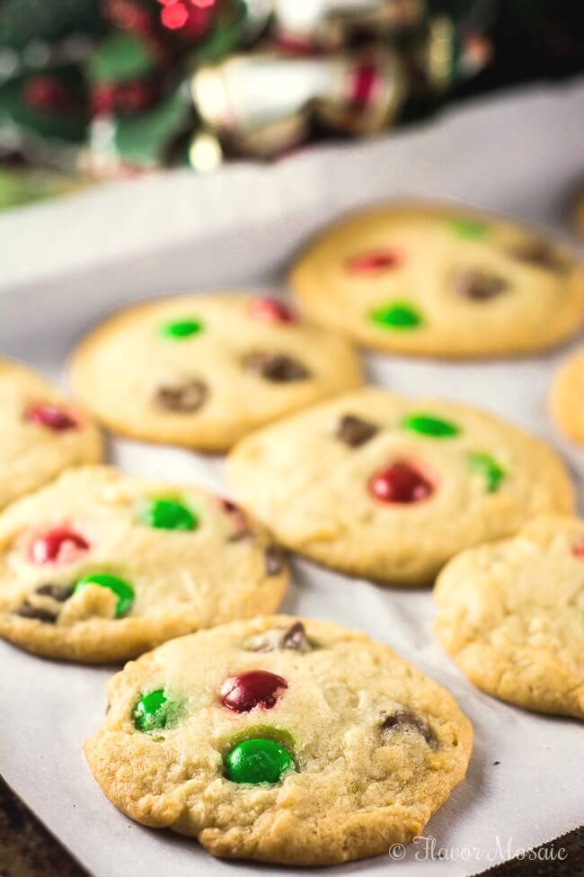 Santa's Favorite Cookie with Chocolate Chips and M&M's recipe is a wonderful, chocolate chip cookie recipe for the whole family to enjoy!