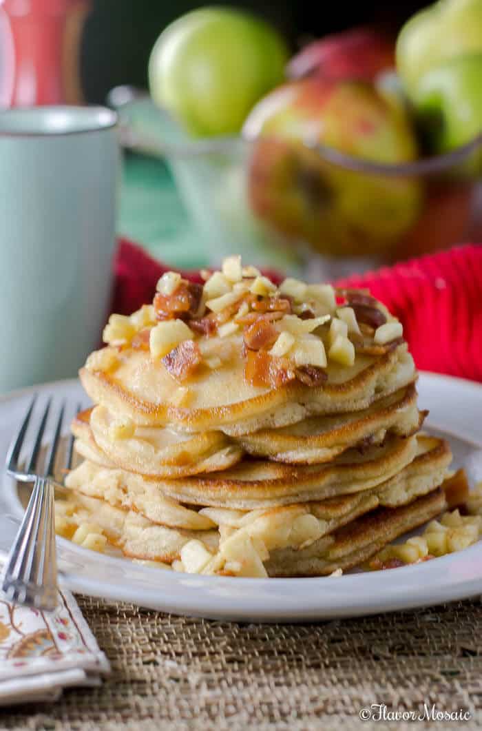 Apple Maple Bacon Pancakes for Breakfast