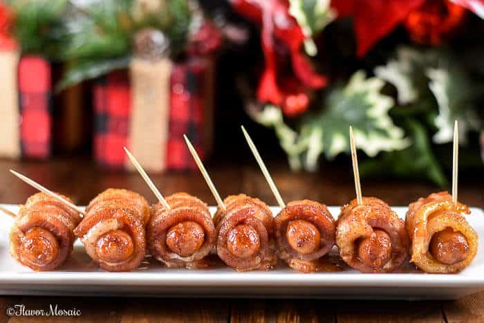 Bacon Wrapped Smokies {With Spicy Chipotle and Brown Sugar}