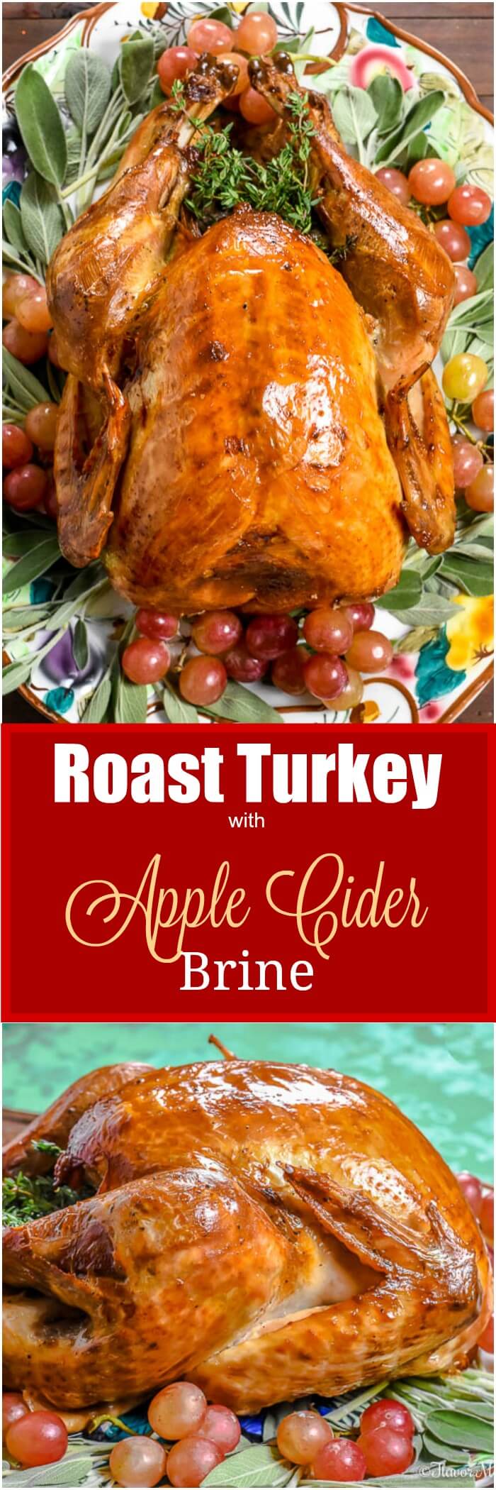 Roast Turkey with an Apple Cider Brine - Flavor Mosaic