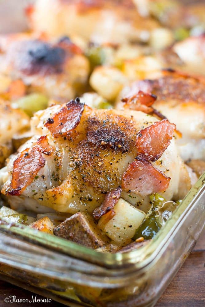 Oven Baked Chicken Thighs with Bacon and Ranch - Flavor Mosaic