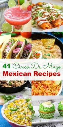 Cinco De Mayo Menu collage pin with pictures of Mexican recipes