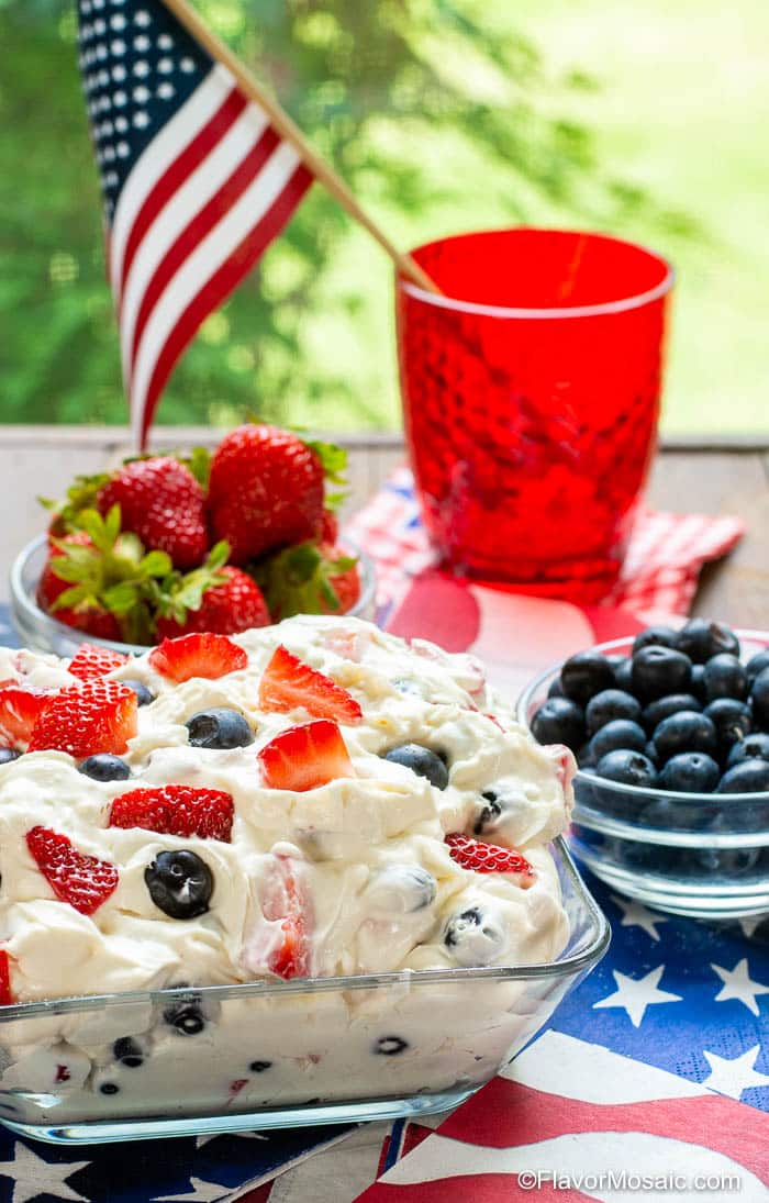 Berry Cheesecake Salad - Summer Red White and Blue-11