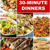 10 Easy Mostly Healthy 30-Minute Dinners Photo collage pin