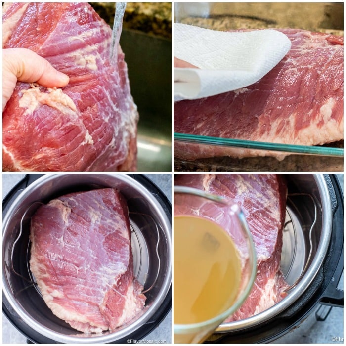 Instant Pot Corned Beef And Cabbage How To Make Step By Step Photos Prepping Corned Beef Flavor Mosaic