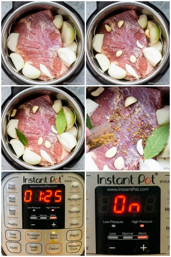 Instant Pot Corned Beef And Cabbage Step By Step Photos to Pressure Cook Corned Beef Flavor Mosaic