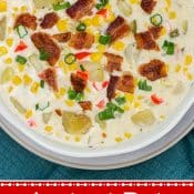 Instant Pot Corn Chowder 1-photo red label pin Flavor Mosaic