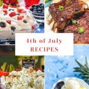4 Recipe photo collage for 4th of July Recipes