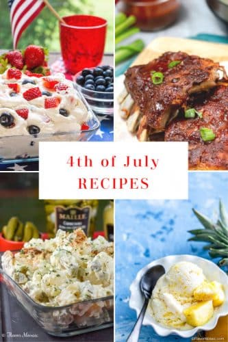 4 Recipe photo collage for 4th of July Recipes
