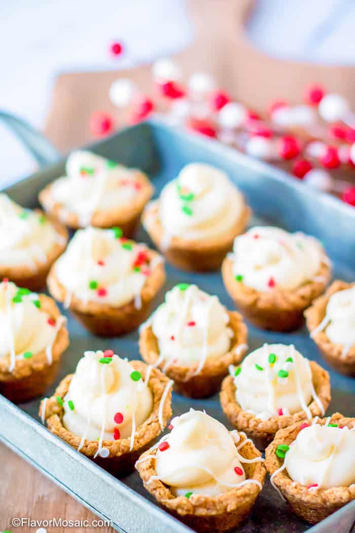 Pan of Mini Gingerbread Cheesecakes Cups