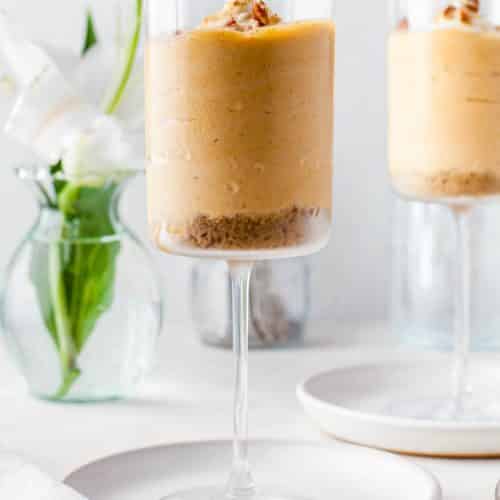 Side view of No Bake Pumpkin Cheesecake Mousse