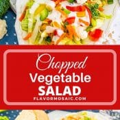 2-Photo Pin of Chopped Vegetable Salad with blue label and white text