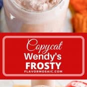 2-Photo Pin of Wendy's Frosty with red label and white text