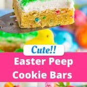 2-photo pin of Easter Peeps Sugar Cookie Bars