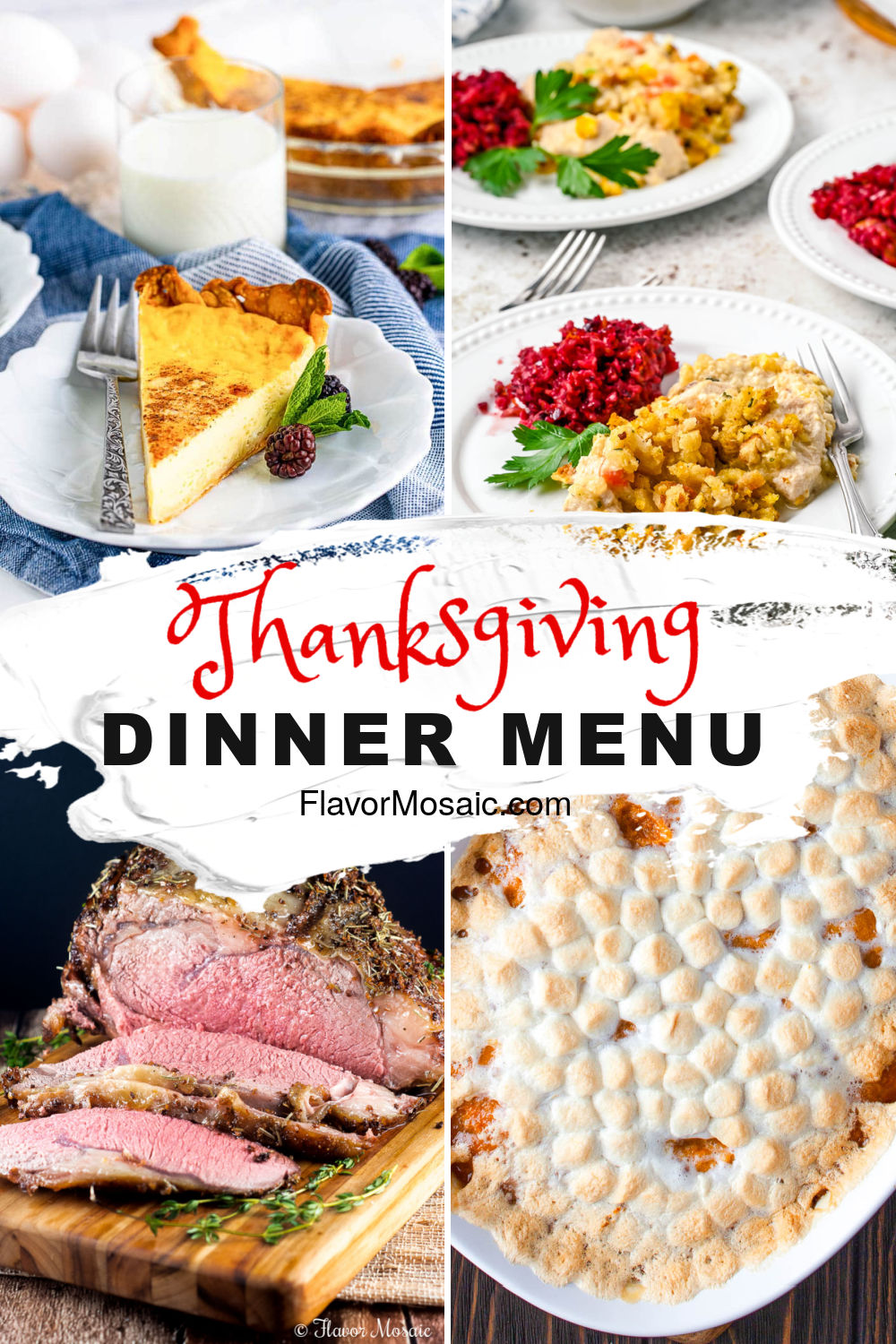 4-photo collage for Thanksgiving Dinner Menu 