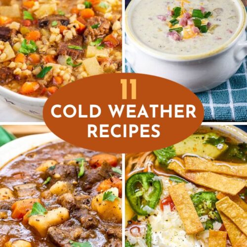 photo collage with label for 11 Cold Weather Soup Recipes