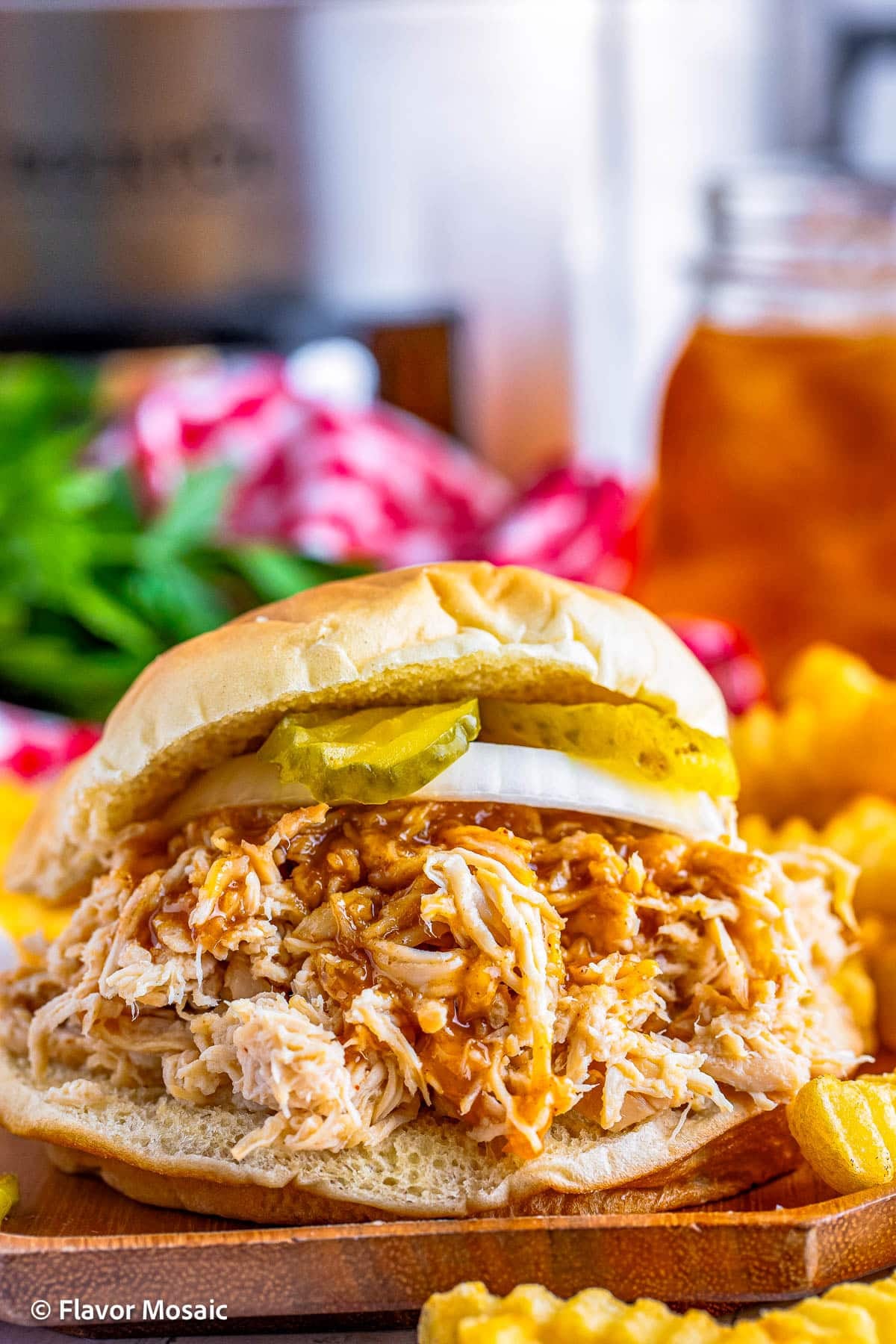 Slow Cooker Shredded Nashville Hot Chicken Sandwich Recipe - Flavor Mosaic