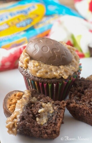 Butterfinger Egg German Chocolate Cupcakes