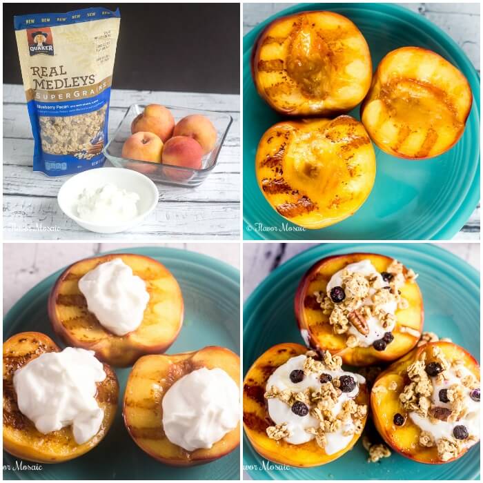 Grilled Peaches with Yogurt and Granola